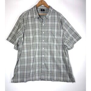 ScotteVest Travel Shirt Mens XXL Gray Plaid Pockets Utility Lightweight Tech